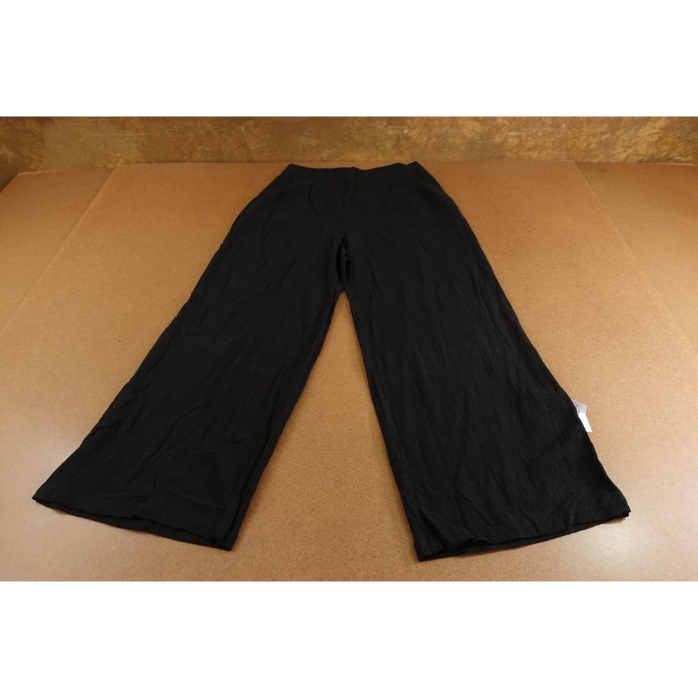 ASOS DESIGN Womens Petite 4 Black High Waist Seam Detail Wide Leg Pants NWT